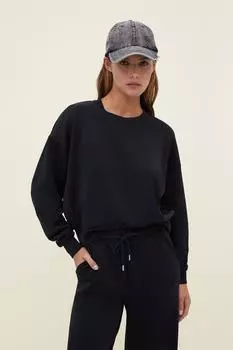 Мягкая фактурная толстовка из модала Stradivarius, черный