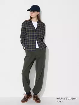 Мягкая фланелевая рубашка шкипера клетчатая Uniqlo, зеленый