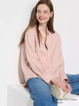 Мягкая фланелевая шкиперская рубашка Uniqlo, розовый