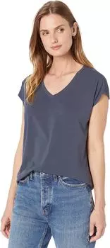 Мягкая футболка Beyond с короткими рукавами и V-образным вырезом L.L.Bean, цвет Carbon Navy