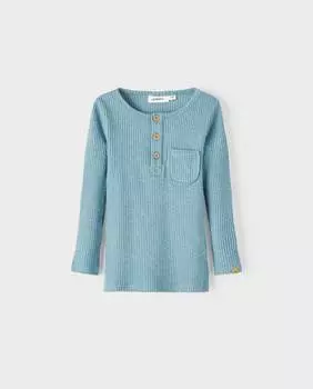 Мягкая футболка для мальчика с длинными рукавами Lil Atelier, синий