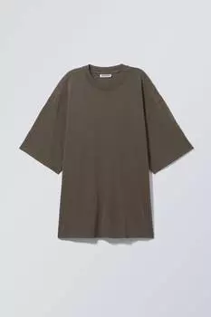 Мягкая футболка оверсайз Weekday, коричневый