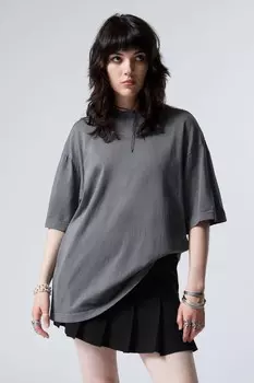 Мягкая футболка оверсайз Weekday, синий