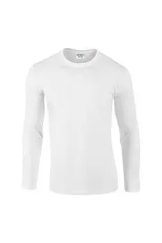 Мягкая футболка с длинным рукавом Gildan, белый