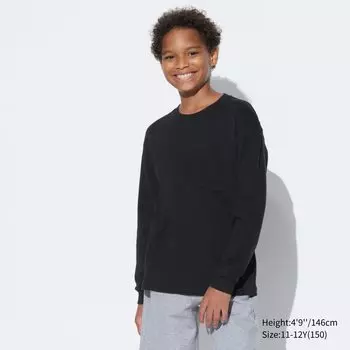 Мягкая футболка с длинными рукавами для мальчиков UNIQLO, черный