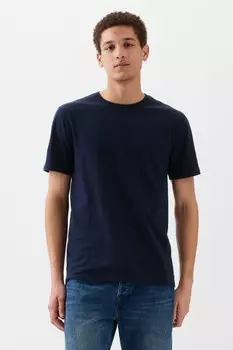Мягкая футболка с короткими рукавами и круглым вырезом Gap, синий