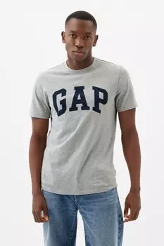 Мягкая футболка с короткими рукавами круглым вырезом и логотипом Gap, серый