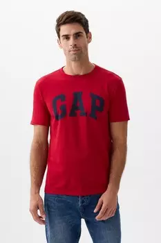 Мягкая футболка с короткими рукавами круглым вырезом и логотипом Gap, красный