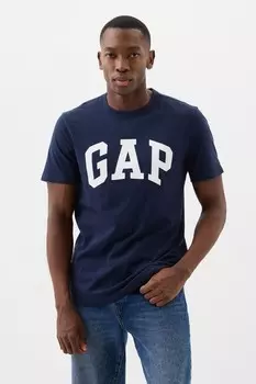 Мягкая футболка с короткими рукавами круглым вырезом и логотипом Gap, синий
