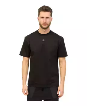 Мягкая футболка с потертым логотипом Hugo Boss, черный