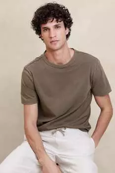 Мягкая футболка с стираным эффектом Banana Republic, зеленый