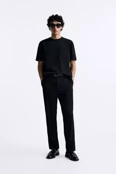 Мягкая футболка стандартного кроя ZARA, черный