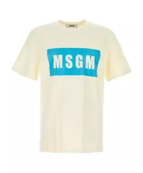 Мягкая хлопковая футболка Msgm, желтый