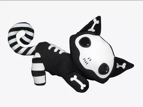 Мягкая игрушка Emily the Strange Skele-posse Nee Chee 8" Deluxe Plush Toynami