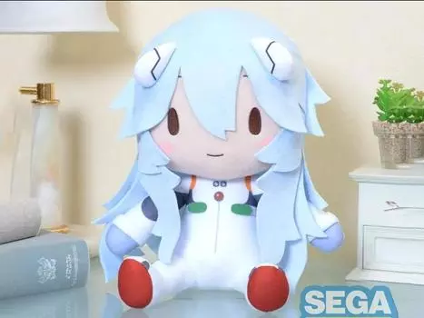 Мягкая игрушка Rebuild of Evangelion Fuwa Petit Rei Ayanami Large Plush Sega