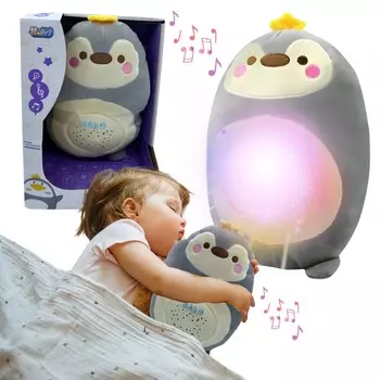 Мягкая игрушка-талисман Пингвин со световым проектором и мелодиями белого шума Inna marka