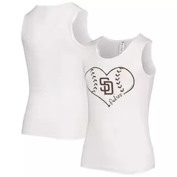 Мягкая, как виноград, белая майка для девочек San Diego Padres Team Unbranded