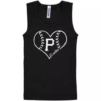 Мягкая, как виноград, черная хлопковая майка Pittsburgh Pirates для девочек и молодежи Unbranded