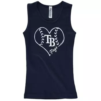 Мягкая, как виноград, темно-синяя хлопковая майка Tampa Bay Rays для девочек и молодежи Unbranded