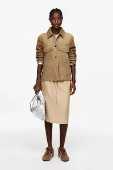 Мягкая кожаная сумка Arket, серебряный