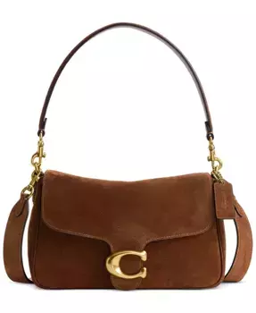 Мягкая кожаная сумка через плечо Tabby COACH, коричневый