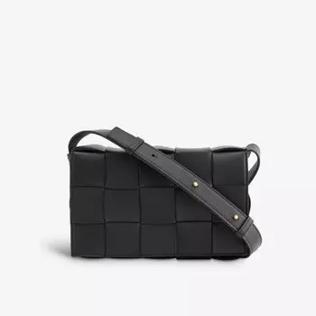 Мягкая кожаная сумка-трансформер из кассеты Bottega Veneta, черный