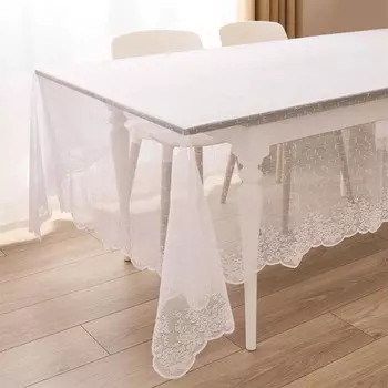 Мягкая кружевная скатерть Evidea - Белый - 175x300 см