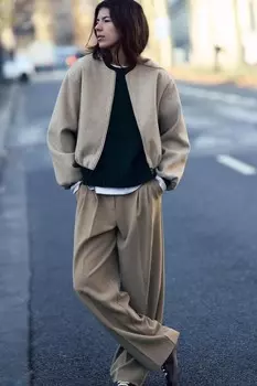 Мягкая куртка-бомбер с эластичной отделкой ZARA, норка