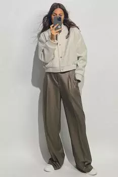 Мягкая куртка-бомбер ZARA, экрю