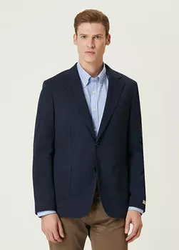 Мягкая куртка Drop 7 с микрорисунком Beymen Collection, синий