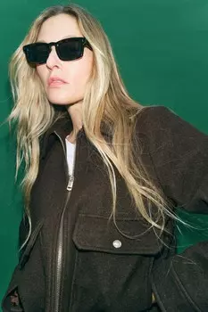 Мягкая куртка на молнии ZARA, коричневый