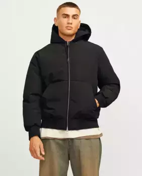 Мягкая куртка с капюшоном и застежкой-молнией Jack & Jones, черный