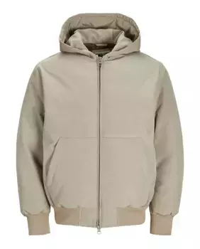 Мягкая куртка с капюшоном и застежкой-молнией Jack & Jones, бежевый
