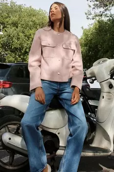 Мягкая куртка с карманами ZARA, розовый