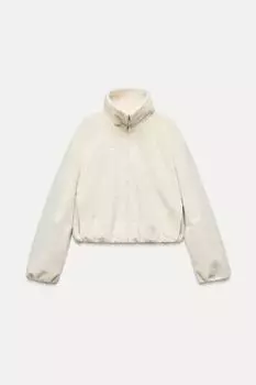 Мягкая куртка ZARA, экрю