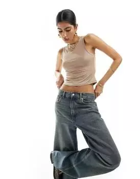 Мягкая майка Vero Moda каменно-бежевого цвета с рюшами