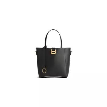 Мягкая маленькая сумка-тоут в форме песочных часов BALENCIAGA, черный