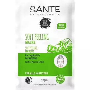 Мягкая маска-пилинг Sante Naturkosmetik с органическим маслом жожоба и лавовым камнем