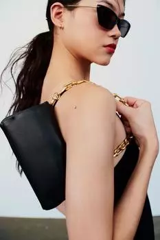 Мягкая мини-сумка ZARA, черный