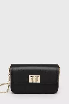 Мягкая мини-сумочка из кожи Furla, черный