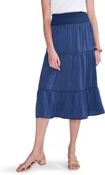 Мягкая многоярусная юбка с драпировкой NIC+ZOE, цвет Deep Ocean