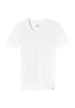 Мягкая мужская майка Long Life с V-образным вырезом SCHIESSER, белый