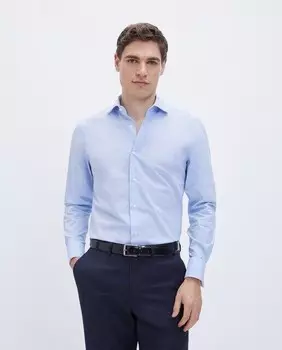 Мягкая мужская рубашка стандартного кроя Emidio Tucci, светло-синий