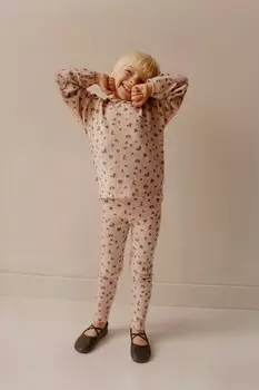 Мягкая на ощупь футболка с цветочным узором ZARA, песочный