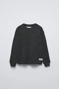 Мягкая на ощупь футболка ZARA, серый мергель