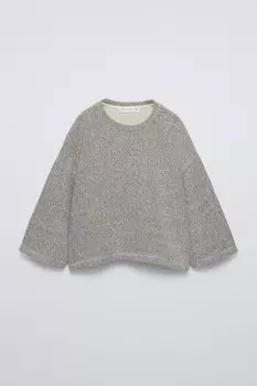 Мягкая на ощупь футболка ZARA, серый мергель