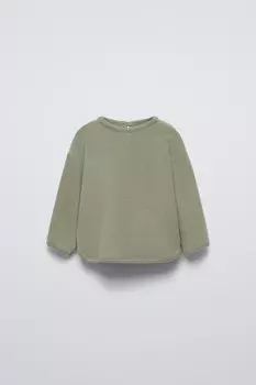 Мягкая на ощупь футболка ZARA, средне-зеленый