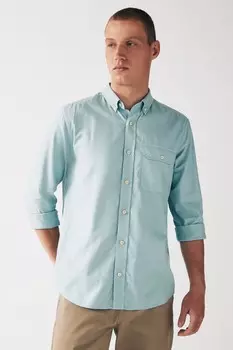 Мягкая на ощупь рубашка с длинным рукавом из 100% хлопка Next, синий