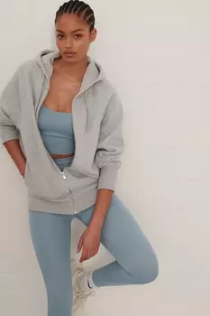 Мягкая на ощупь удлиненная толстовка с капюшоном на молнии Active Next, серый