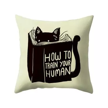 Мягкая наволочка с милым мультяшным котом и принтом, чехол для подушки, домашний офисный декор-16 # Stuttg